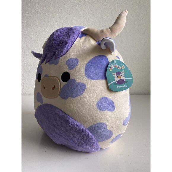 Squishmallows 16" Conway The Purple Spotted Highland Cow Plush Soft Toy NEW - Picture 2 of 11